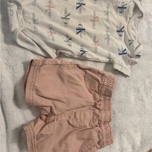 Calvin Klein White and Pink Baby Outfit
